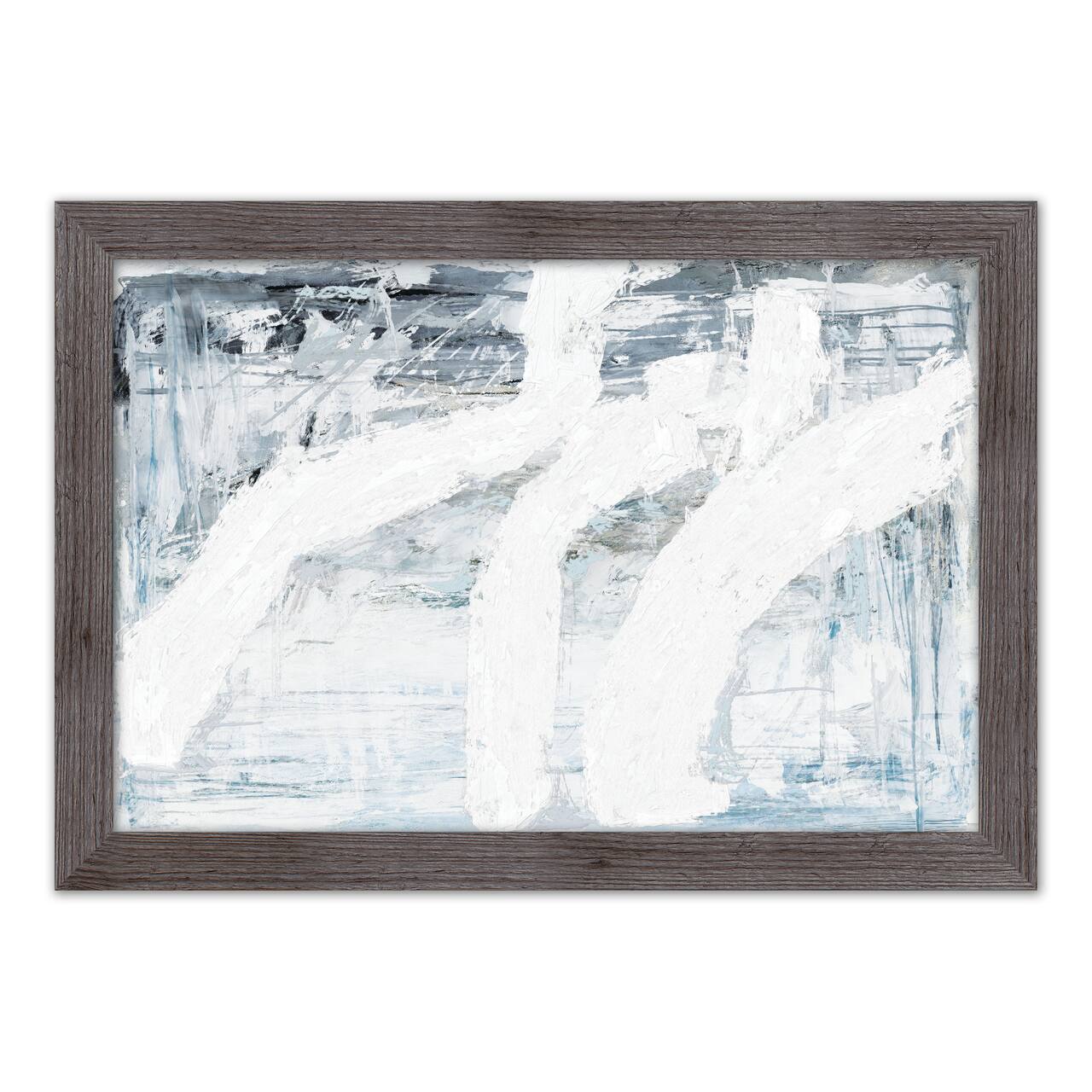 Gray Blue Abstract 20" x 30" Western Gray Framed Print